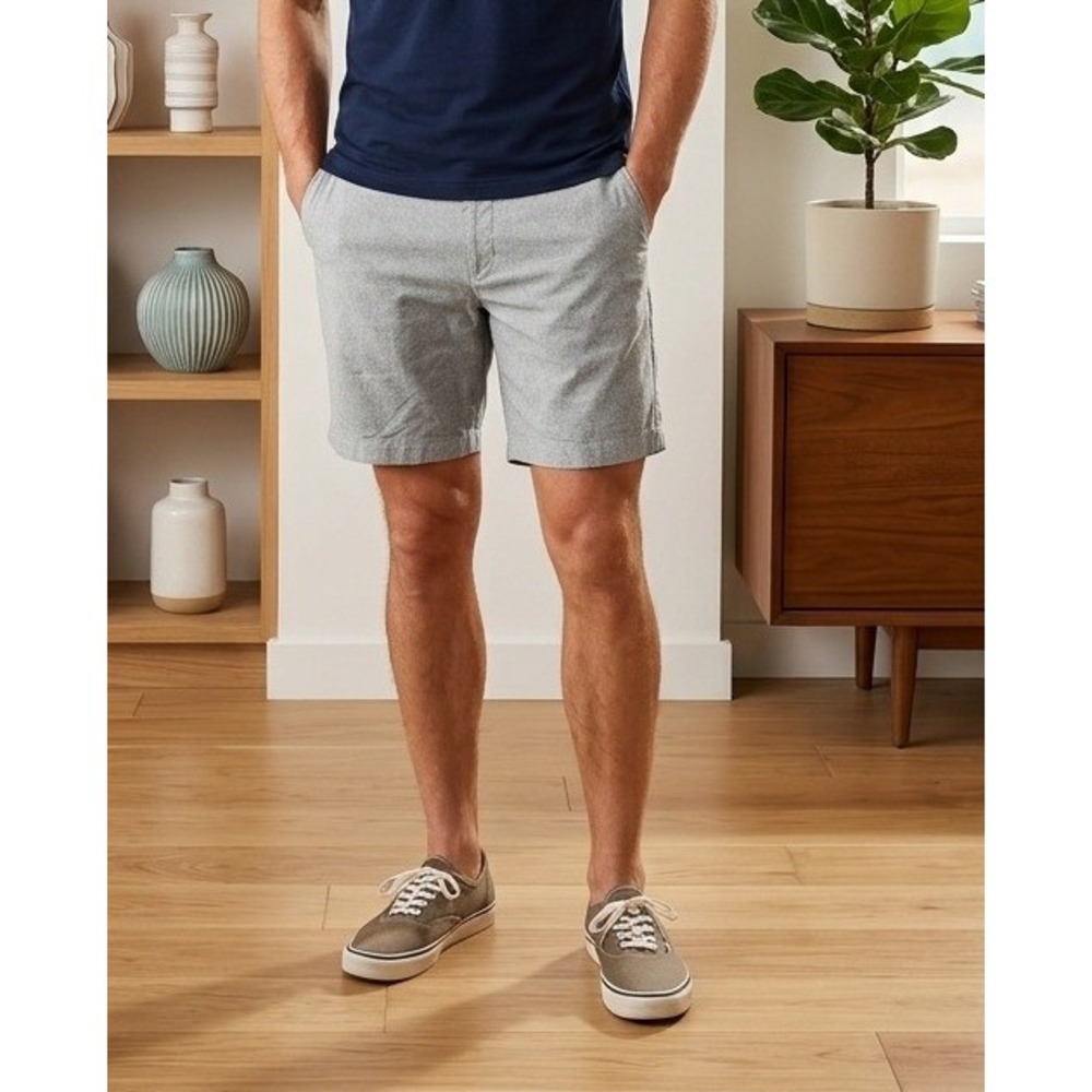 J.Crew Sunwashed Oxford Shorts Men's 38W Gray Cotton Casual‎ Preppy Chino Summer